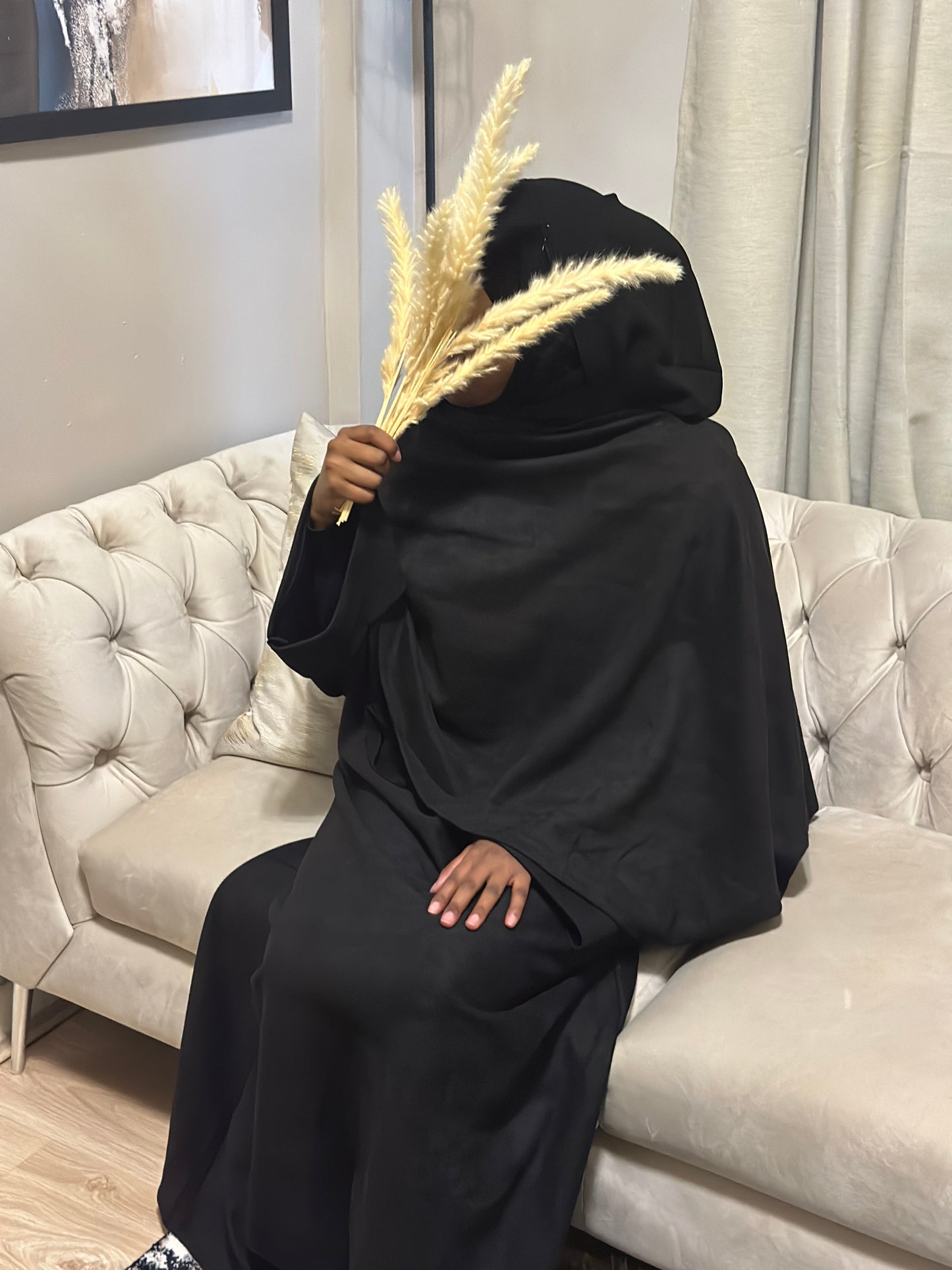 black suede cloak abaya